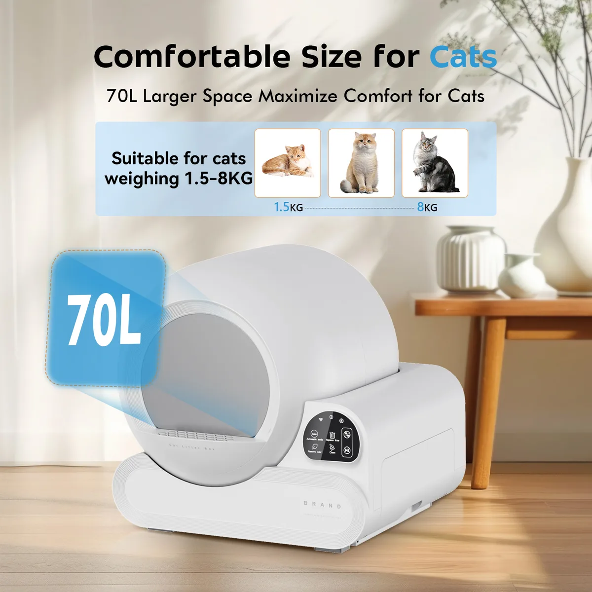 Wholesale 70L Self-Cleaning Litter Box, App Control (SKU ALB-01) - detail