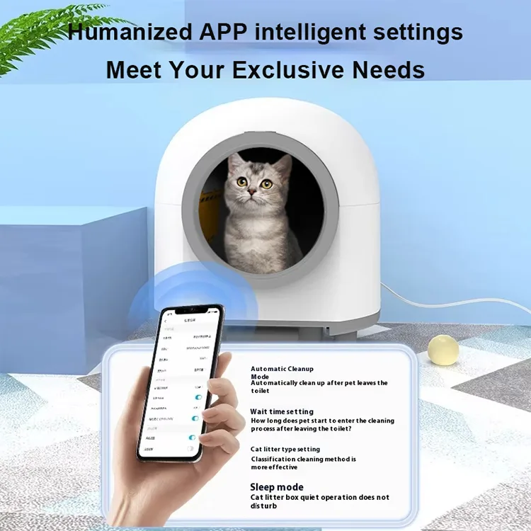App-Controlled Self-Cleaning Cat Toilet for Retail (ALB-04) - detail