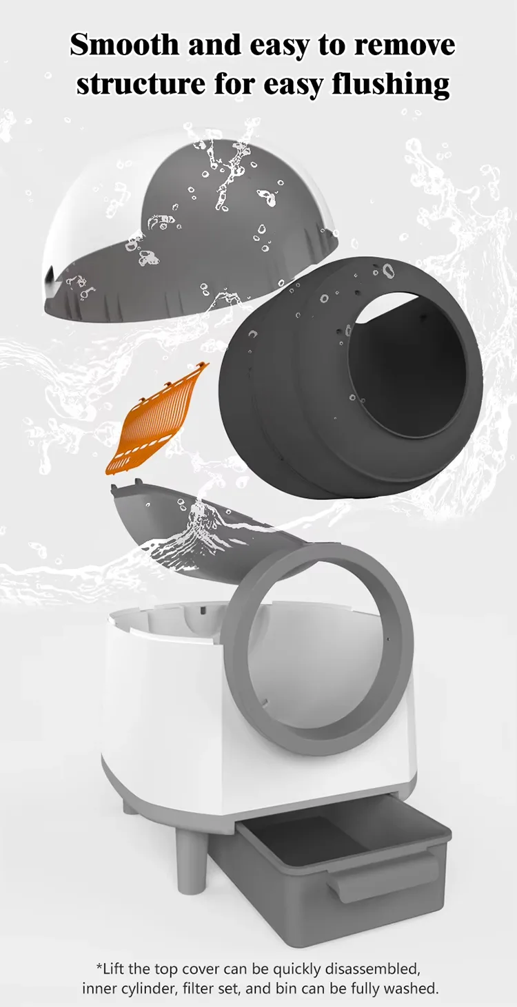 App-Controlled Self-Cleaning Cat Toilet for Retail (ALB-04) - detail