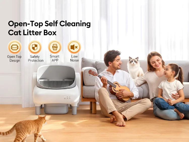 Compact 35L Self-Cleaning Litter Box with Sensors (ALB-05) - detail