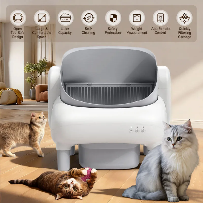 Compact 35L Self-Cleaning Litter Box with Sensors (ALB-05)