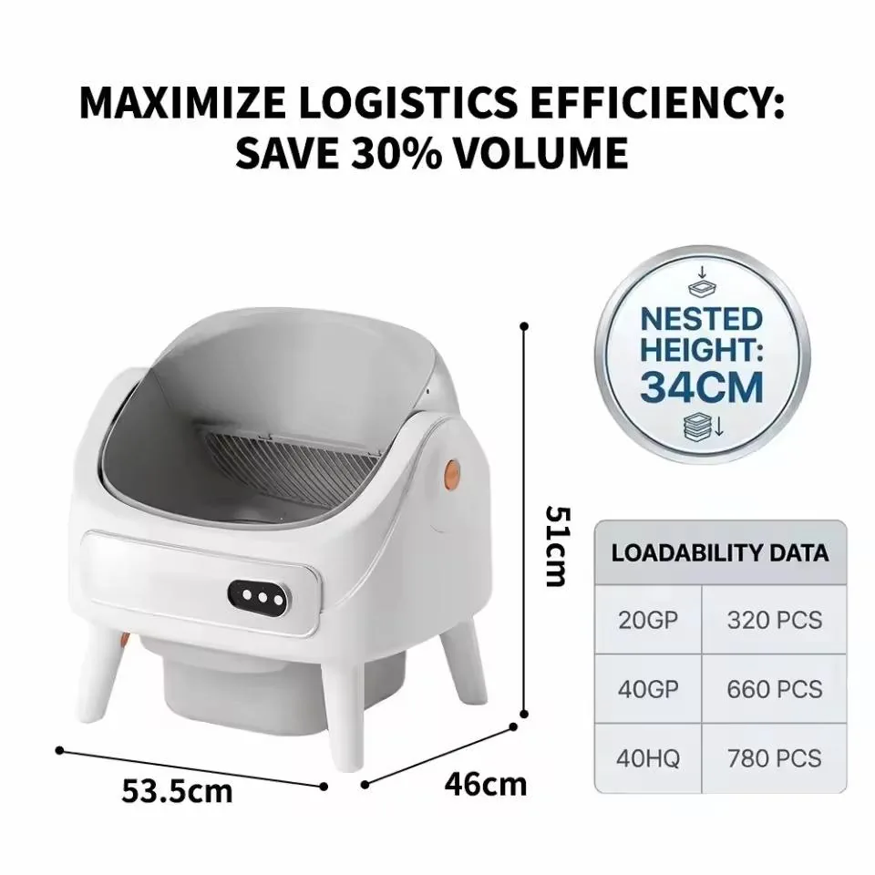 Open-Top 119L Extra-Large Cat Litter Box, Tuya App Control — MOQ 2 (PAI-LB-006) - detail