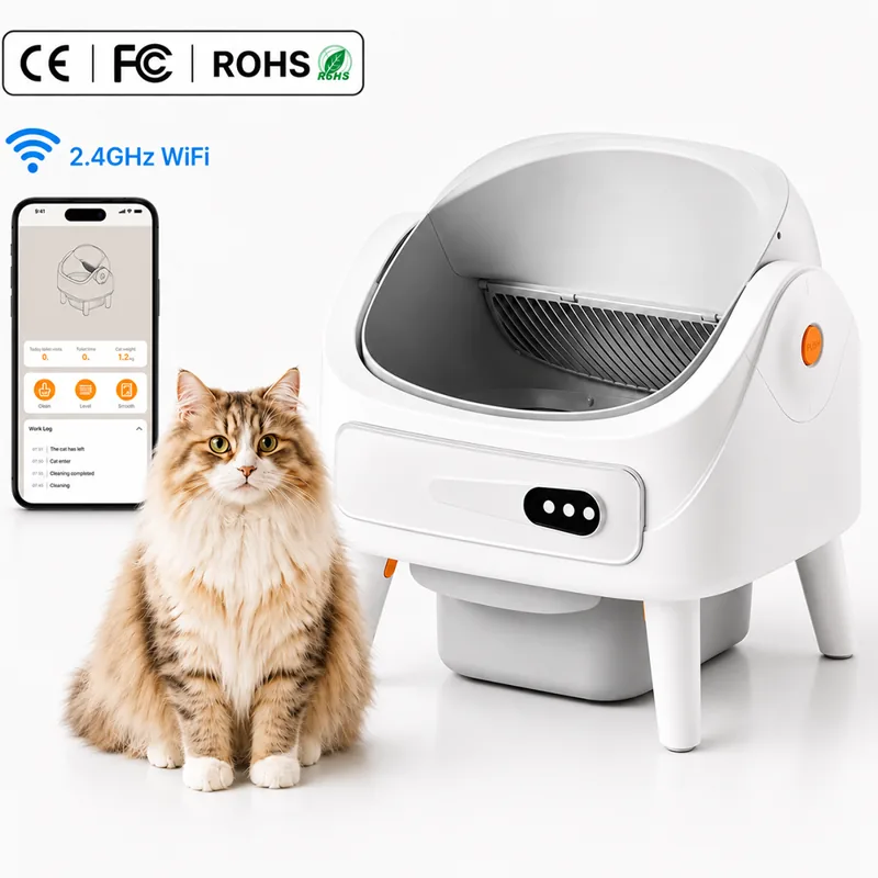 Open-Top 119L Extra-Large Cat Litter Box, Tuya App Control — MOQ 2 (PAI-LB-006)
