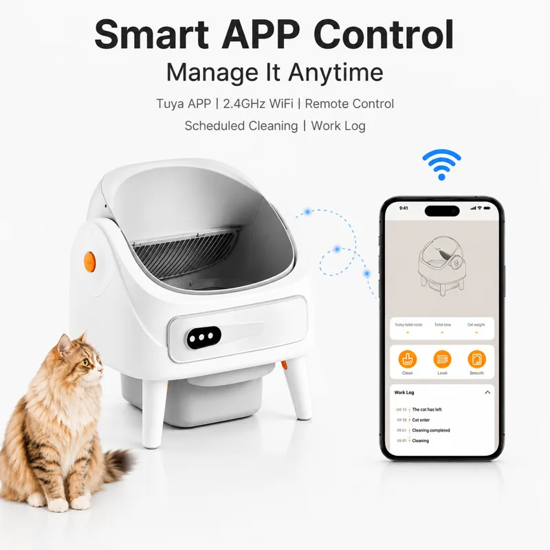 Open-Top 119L Extra-Large Cat Litter Box, Tuya App Control — MOQ 2 (PAI-LB-006)
