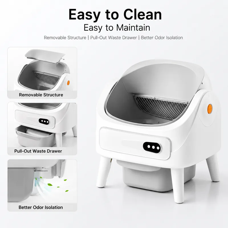Open-Top 119L Extra-Large Cat Litter Box, Tuya App Control — MOQ 2 (PAI-LB-006)