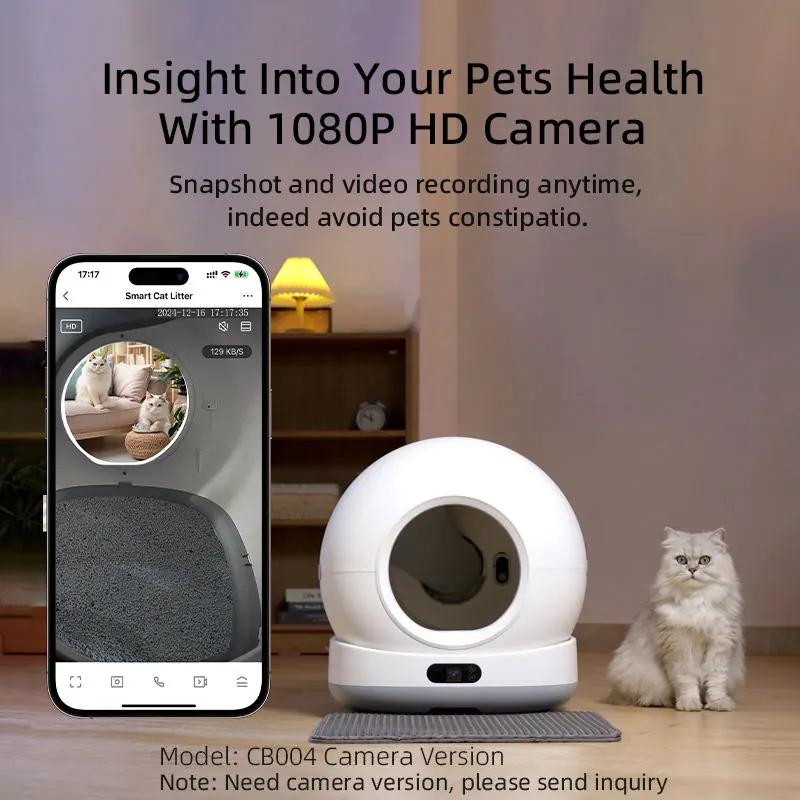 Wholesale 72L Self-Cleaning Litter Box with 1080P Camera — Tuya App (SKU PAI-LB-007)