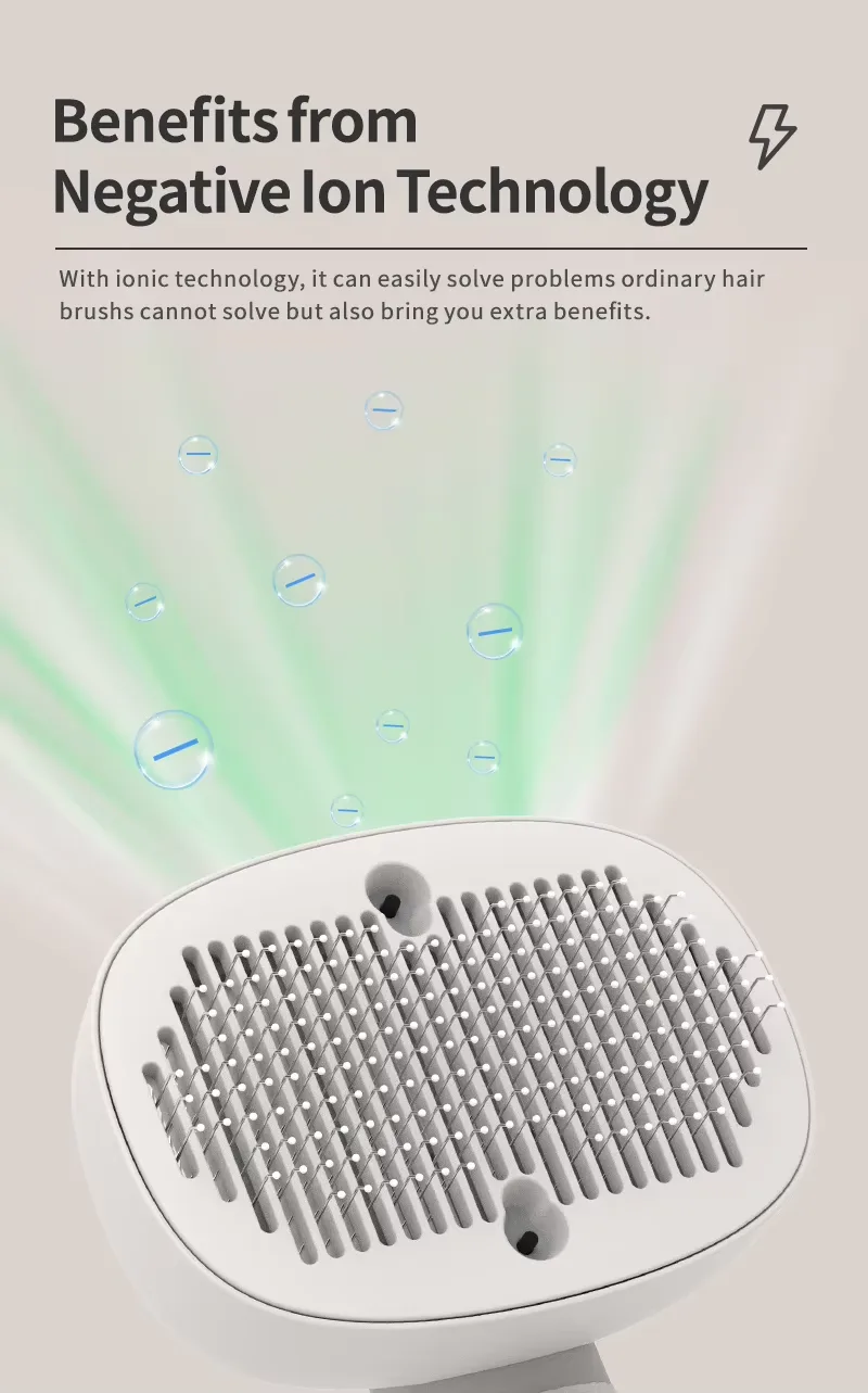 Wholesale Electric Cat Slicker Brush, Self-Cleaning (PB-01) - detail