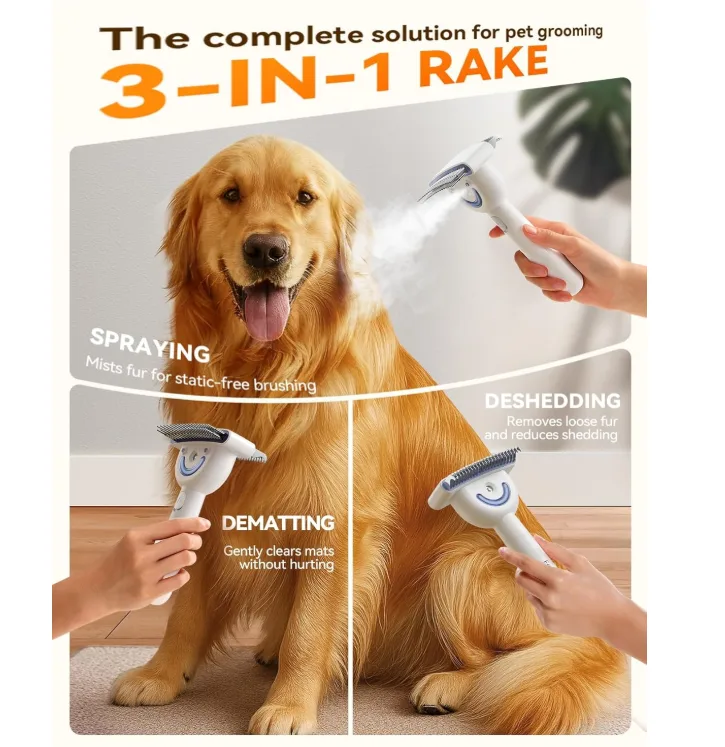 Double-Sided Steam Pet Brush, Rechargeable (PB-03)