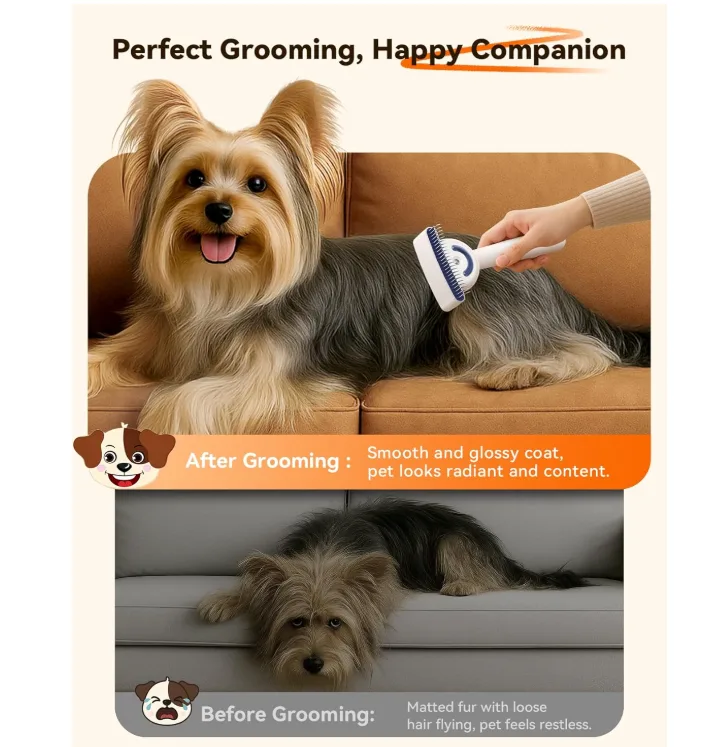 Double-Sided Steam Pet Brush, Rechargeable (PB-03)