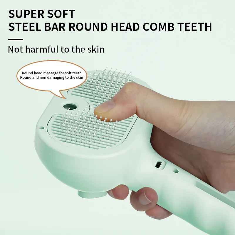 Corded Steam Cat Comb for Deshedding (PB-04) - detail