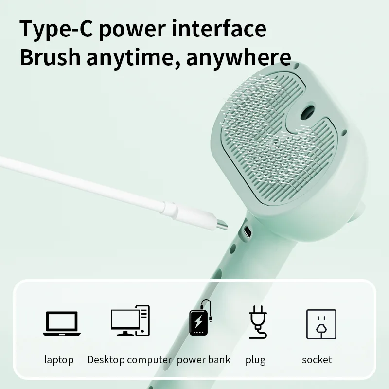 Corded Steam Cat Comb for Deshedding (PB-04) - detail