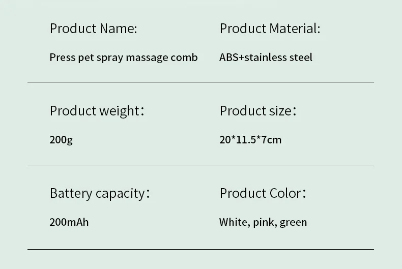 Corded Steam Cat Comb for Deshedding (PB-04) - detail
