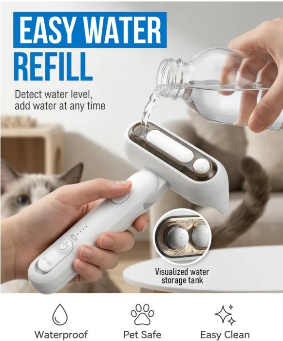 Rechargeable Pet Shower Brush for Wet Grooming (PB-07) - detail