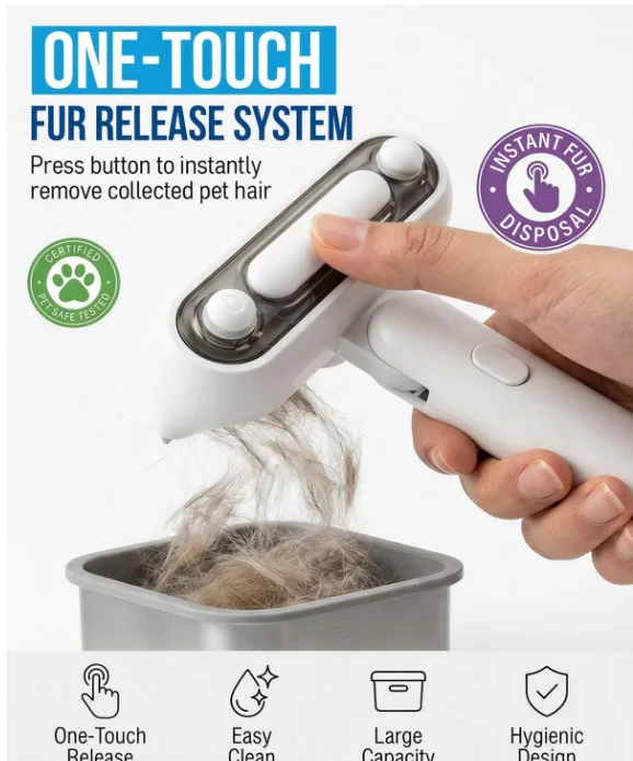 Rechargeable Pet Shower Brush for Wet Grooming (PB-07) - detail