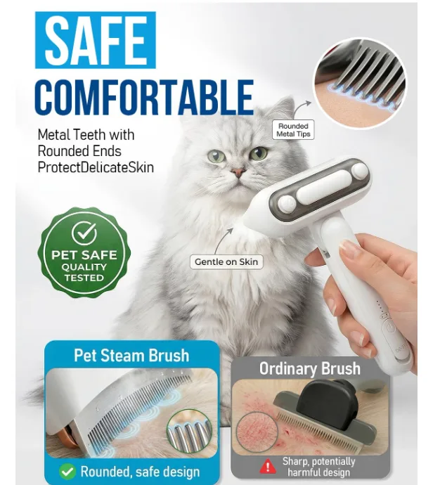 Rechargeable Pet Shower Brush for Wet Grooming (PB-07) - detail