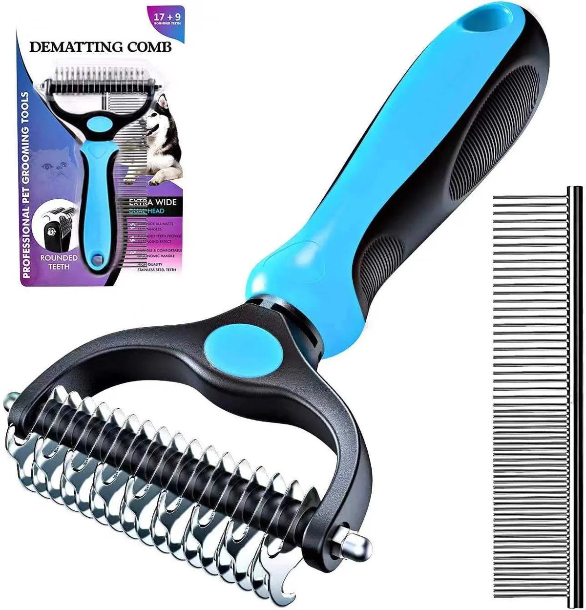 Double-Sided Dematting Comb for Dogs, Cats (PB-09) - detail