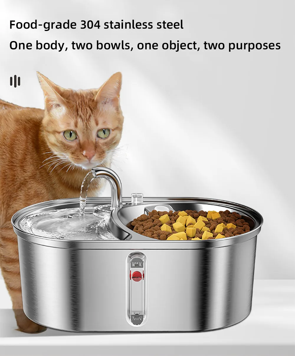 USB Rechargeable Steel Pet Water Dispenser 3.2L, IPX5 - detail