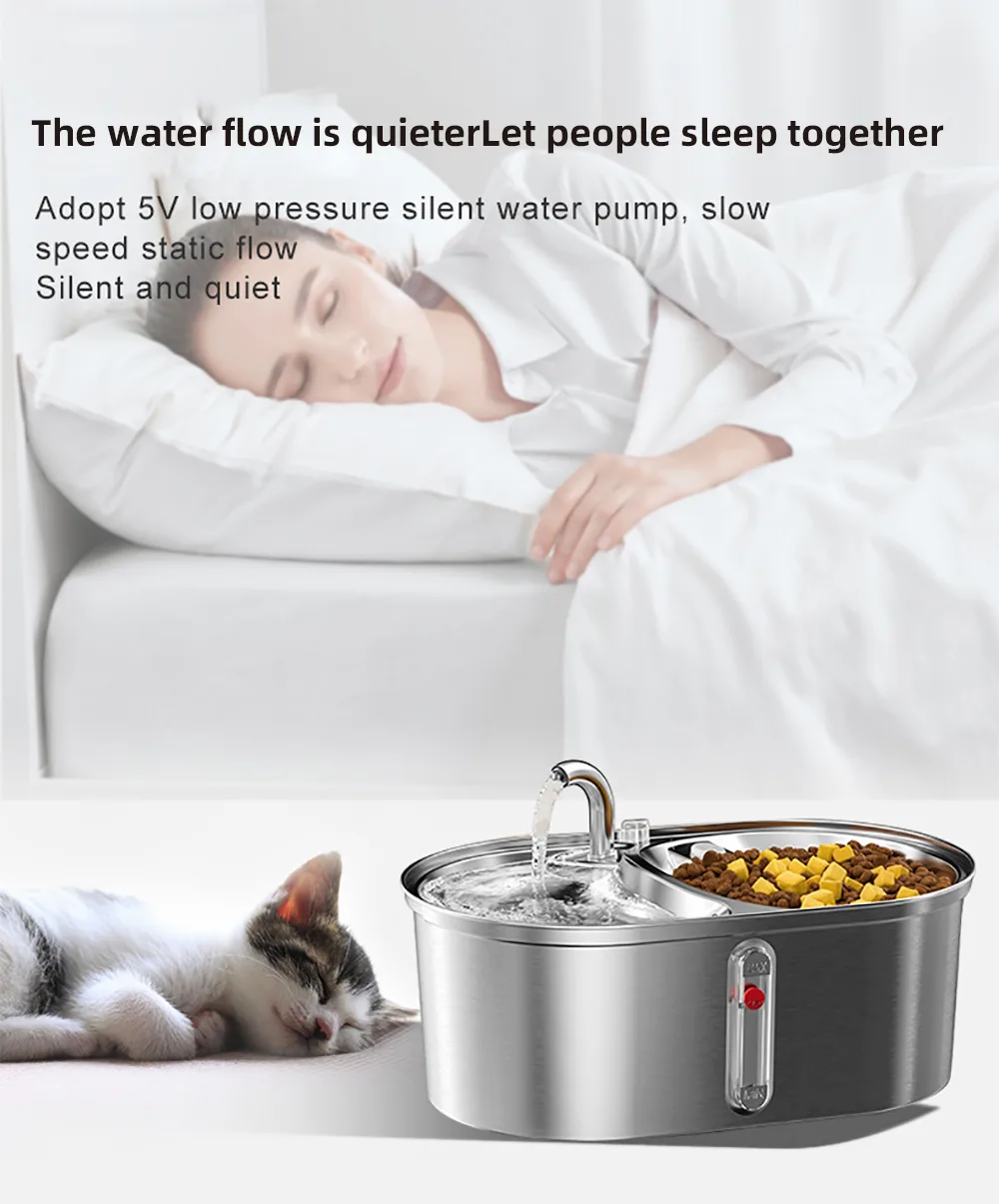 USB Rechargeable Steel Pet Water Dispenser 3.2L, IPX5 - detail