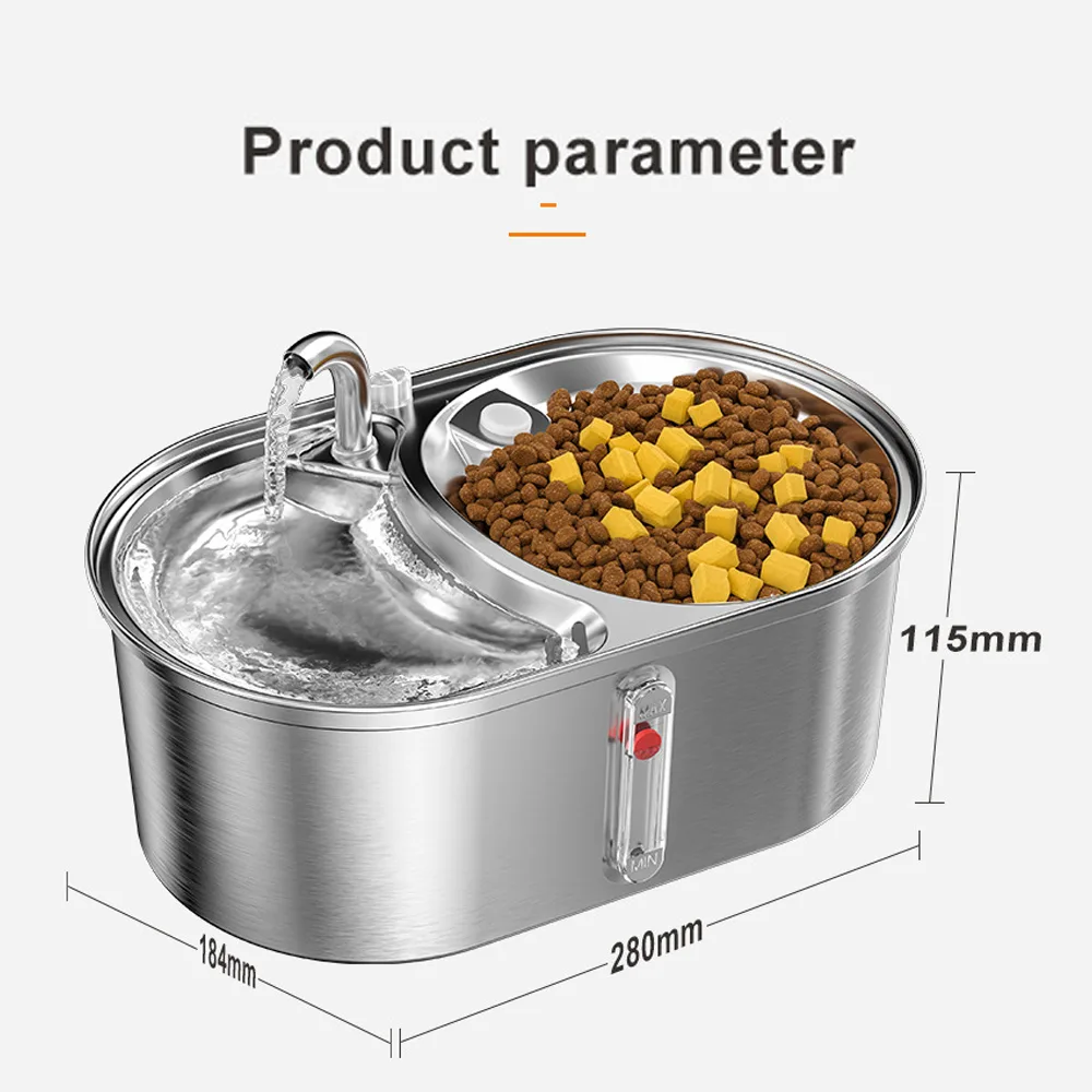 USB Rechargeable Steel Pet Water Dispenser 3.2L, IPX5 - detail