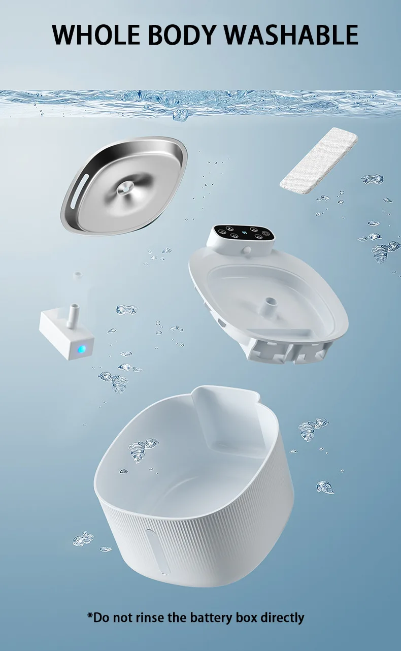 3L Smart Pet Drinking Fountain with 304 Steel Tray — Wholesale - detail