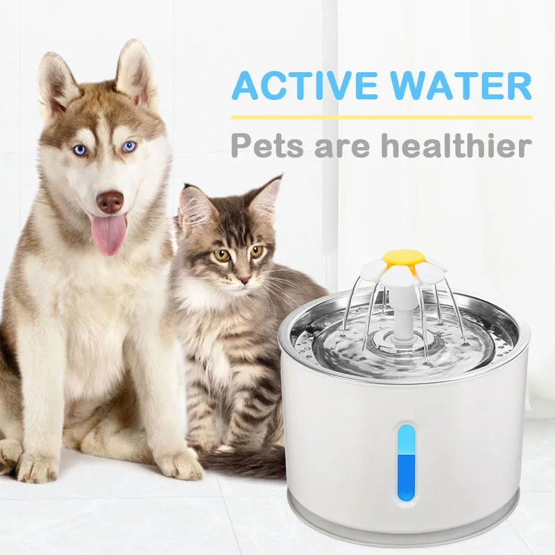 Stainless Cat Water Fountain 3L with USB Pump Power