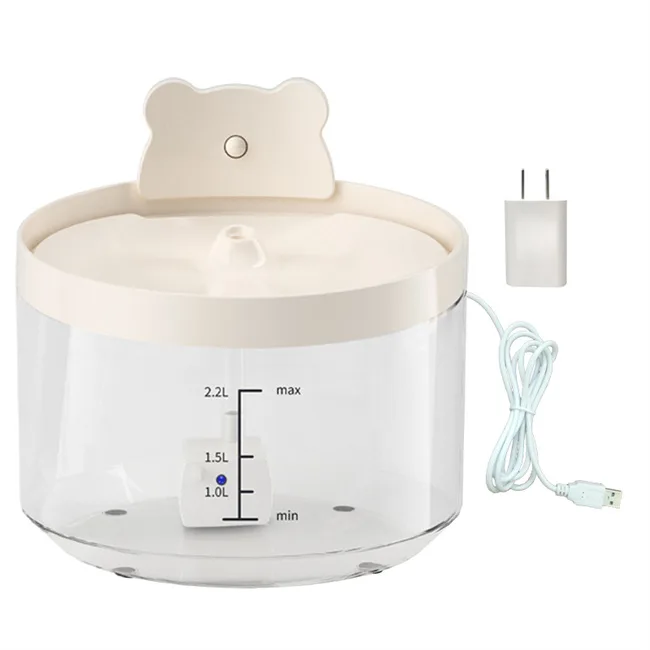 Compact 2.2L Pet Water Fountain, Ultra-Quiet with Filter - detail
