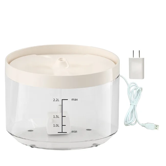 Compact 2.2L Pet Water Fountain, Ultra-Quiet with Filter - detail