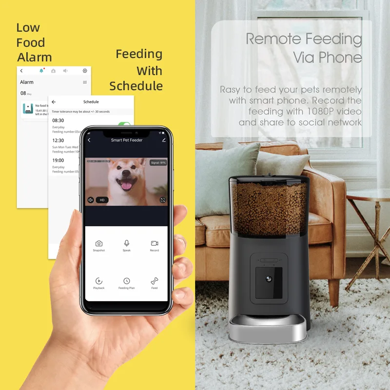 Wholesale Smart Cat Feeder with 1080p Camera — 6L, OEM Ready - detail