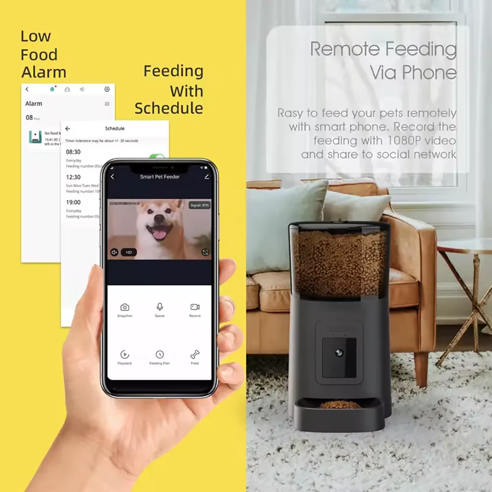 Wholesale Smart Cat Feeder with 1080p Camera — 6L, OEM Ready