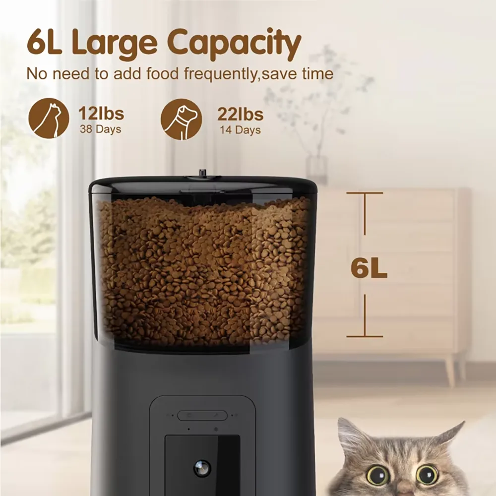 Wholesale Smart Cat Feeder with 1080p Camera — 6L, OEM Ready