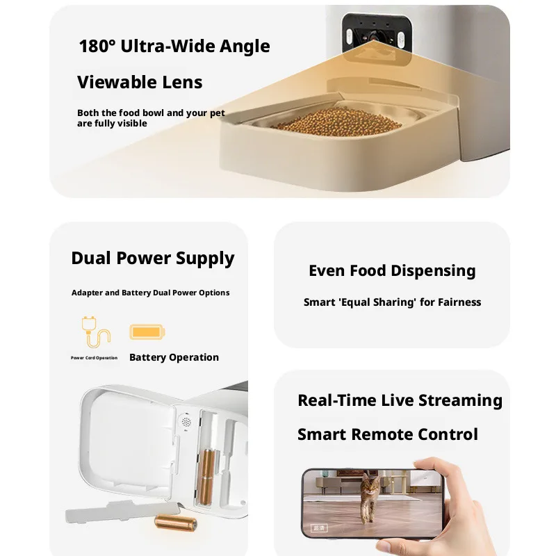 Bulk WiFi Pet Feeder with HD Camera, Voice and Twin Bowls