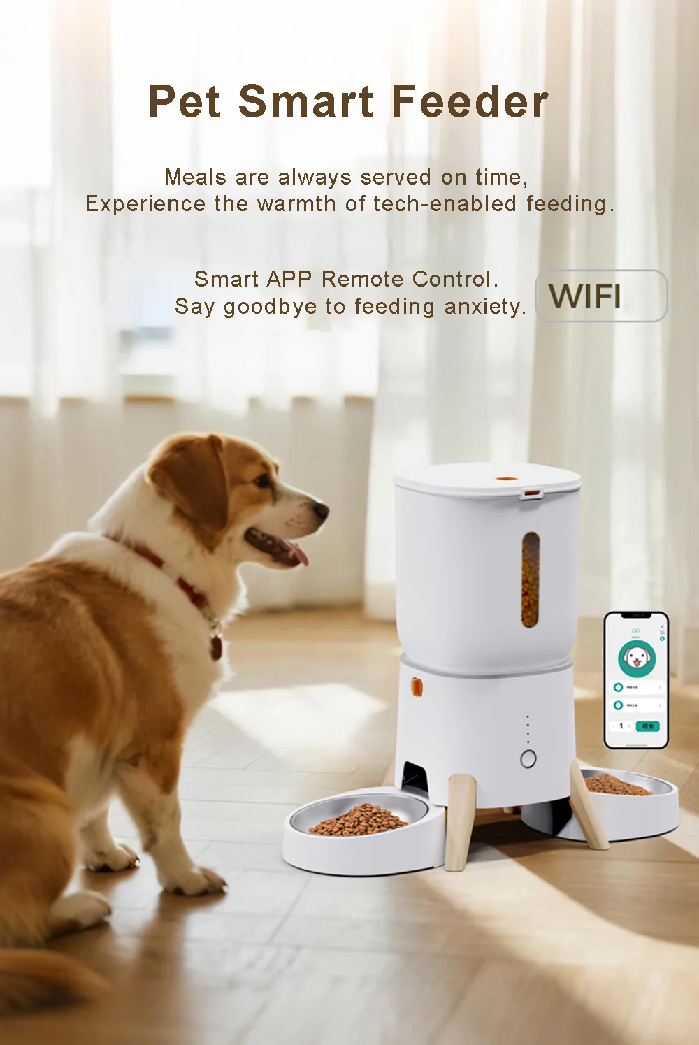 5L Smart Cat Feeder with Dual Stainless Bowls — Bulk MOQ 50 - detail