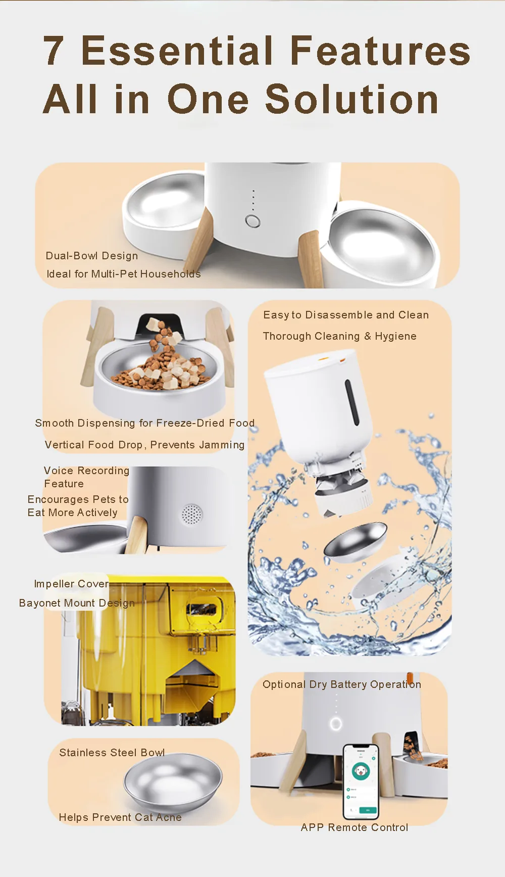 5L Smart Cat Feeder with Dual Stainless Bowls — Bulk MOQ 50 - detail