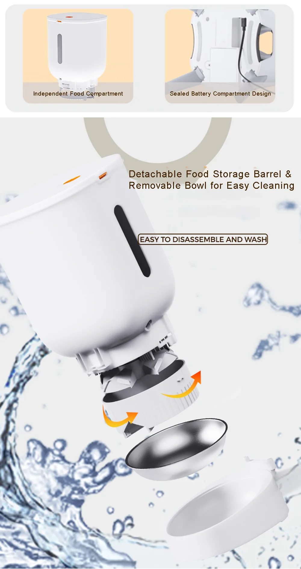 5L Smart Cat Feeder with Dual Stainless Bowls — Bulk MOQ 50 - detail
