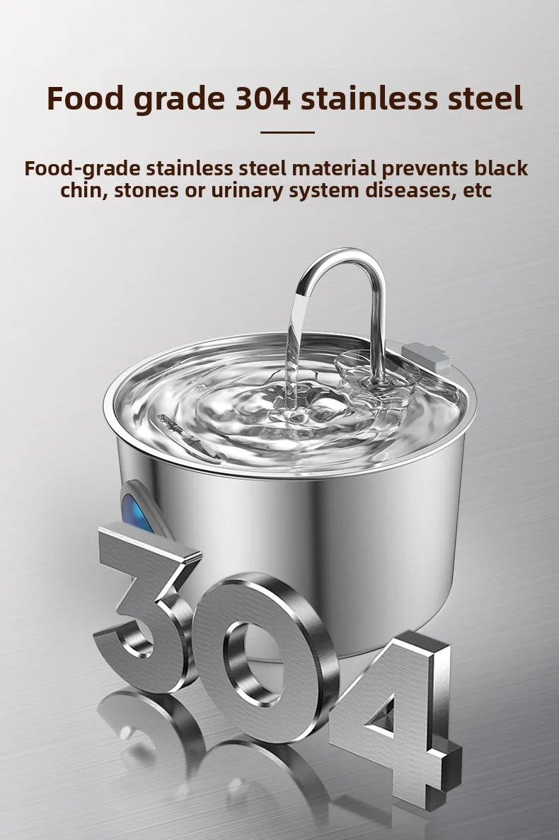 All-Stainless Pet Water Dispenser 3.2L in White — Wholesale - detail