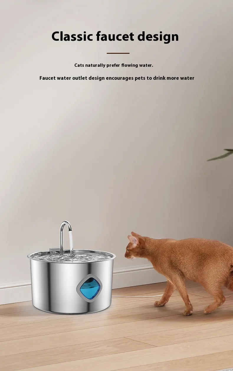 All-Stainless Pet Water Dispenser 3.2L in White — Wholesale - detail