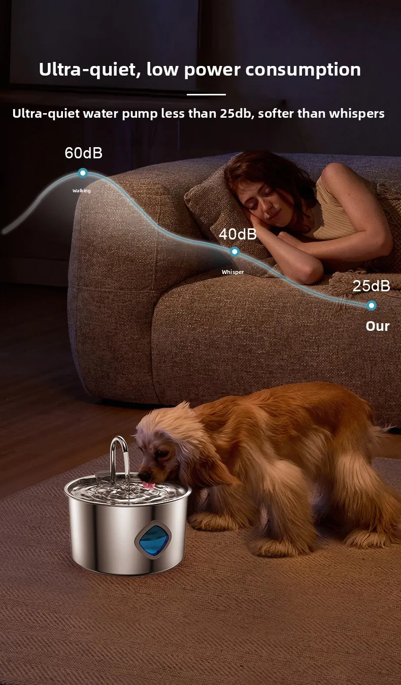 All-Stainless Pet Water Dispenser 3.2L in White — Wholesale - detail
