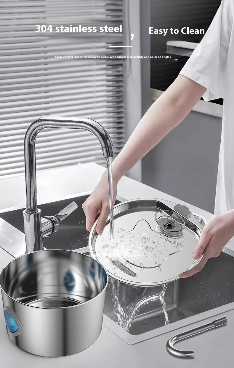 All-Stainless Pet Water Dispenser 3.2L in White — Wholesale - detail