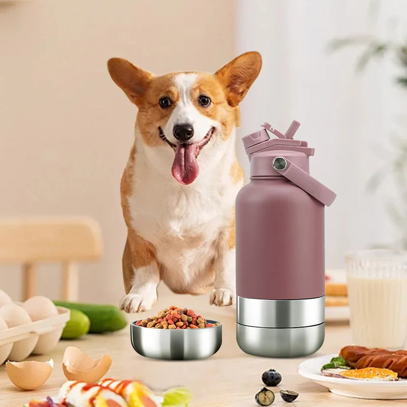 32oz Insulated Pet Travel Bottle, Leak-Proof 3-in-1 Design