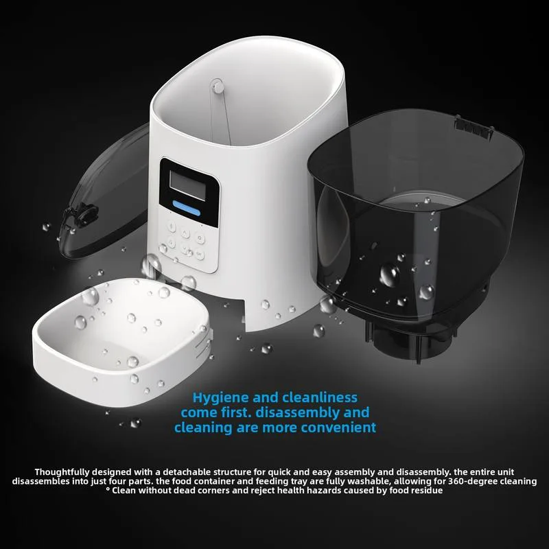 6L LCD Pet Feeder with Timed Portions and Five Plug Options