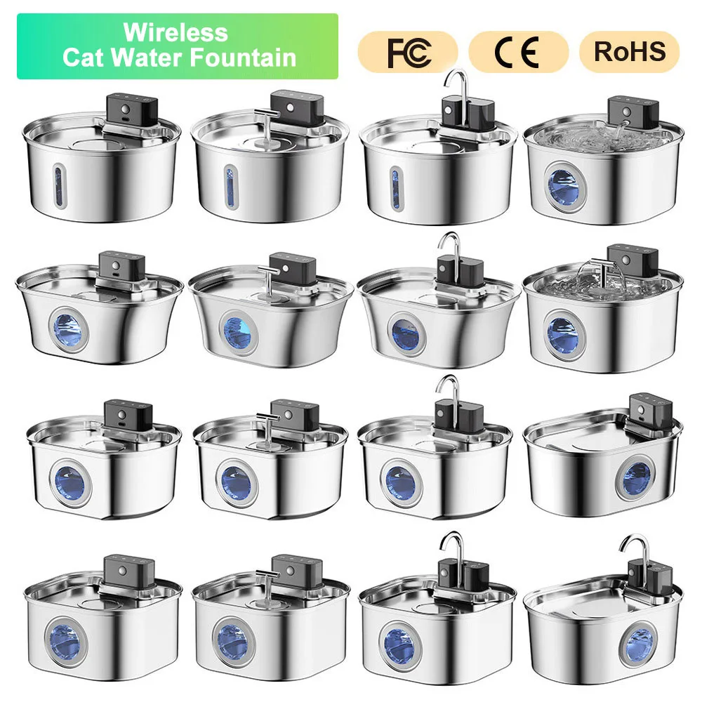 Wireless Stainless Cat Water Fountain 3.2L — 4000mAh - detail