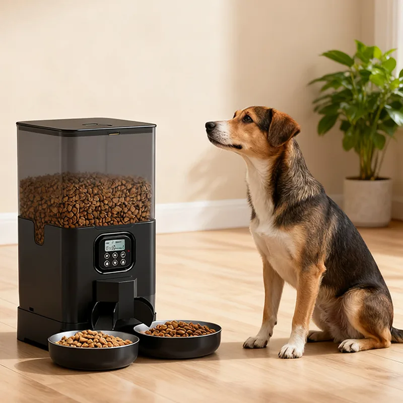 Dual-Bowl Camera Cat Feeder, 4L or 6L — Tuya App, Stainless - detail