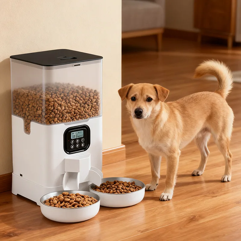 Dual-Bowl Camera Cat Feeder, 4L or 6L — Tuya App, Stainless - detail