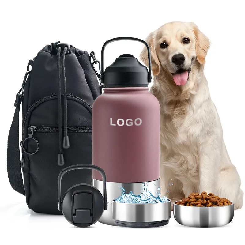 32oz Pet Travel Bottle with Food Container — 24h Insulation