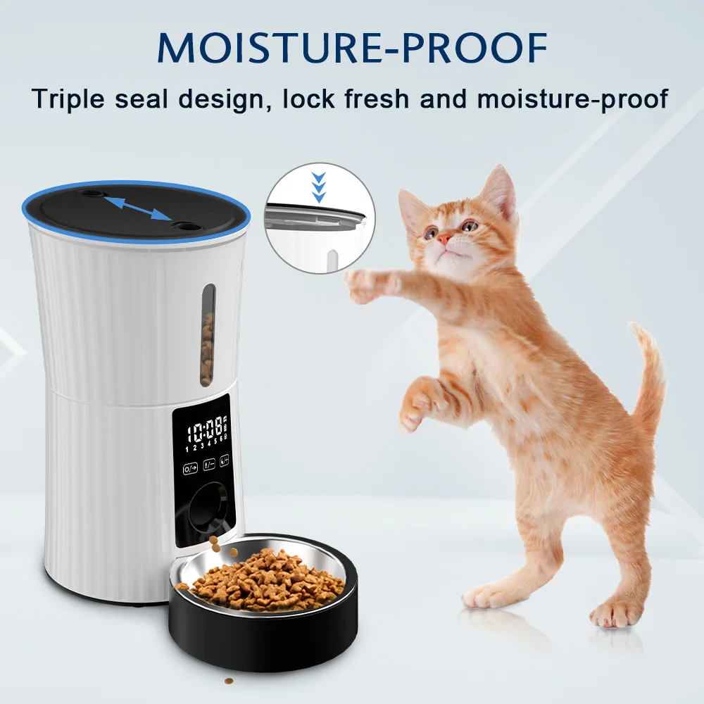 Rechargeable Pet Feeder 4L with Touch Panel and Steel Bowl - detail
