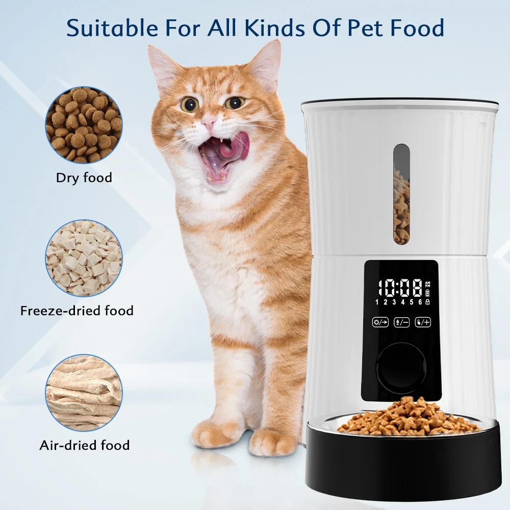 Rechargeable Pet Feeder 4L with Touch Panel and Steel Bowl - detail
