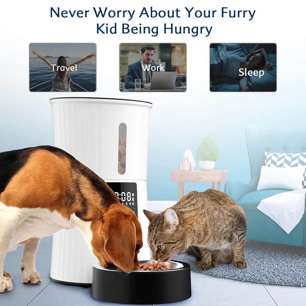 Rechargeable Pet Feeder 4L with Touch Panel and Steel Bowl - detail