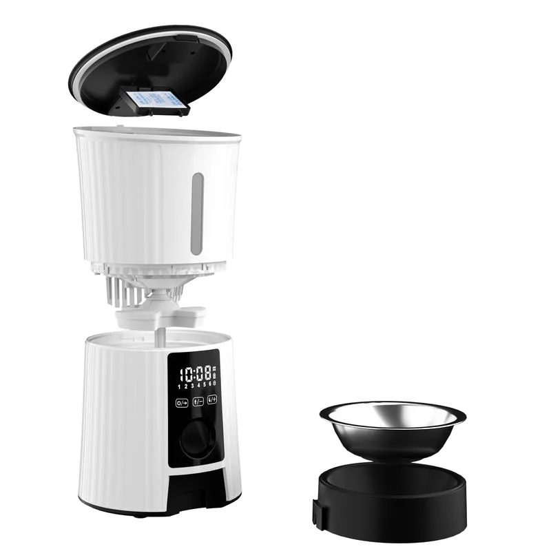Rechargeable Pet Feeder 4L with Touch Panel and Steel Bowl