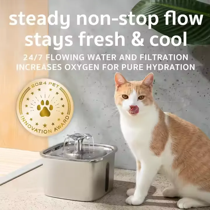 OEM-Ready 2.6L Stainless Cat Water Fountain — Made to Order