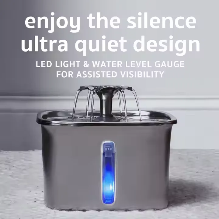 OEM-Ready 2.6L Stainless Cat Water Fountain — Made to Order